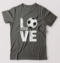 Load image into Gallery viewer, Love Football T-Shirt for Men-S(38 Inches)-Charcoal-Ektarfa.online
