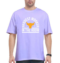 Load image into Gallery viewer, Hardest Worker In the Room Gym Oversized T-Shirt for Men-Lavender-Ektarfa.online
