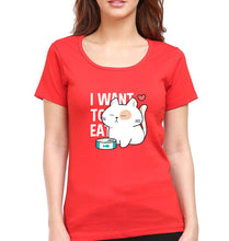 Load image into Gallery viewer, Cat T-Shirt for Women-Red-Ektarfa.online
