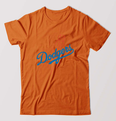 Los Angeles Dodgers T-Shirt for Men-S(38 Inches)-Orange-Ektarfa.online