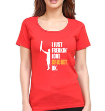 Load image into Gallery viewer, Love Cricket T-Shirt for Women-Red-Ektarfa.online
