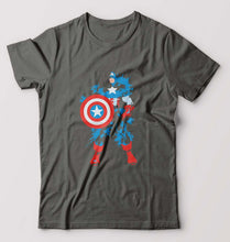 Load image into Gallery viewer, Captain America Superhero T-Shirt for Men-Charcoal-Ektarfa.online
