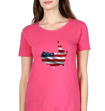 Load image into Gallery viewer, USA America T-Shirt for Women-Pink-Ektarfa.online
