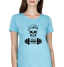 Load image into Gallery viewer, Gym Train Hard T-Shirt for Women-Light Blue-Ektarfa.online
