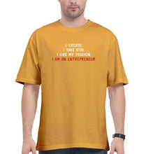 Load image into Gallery viewer, Entrepreneur Oversized T-Shirt for Men-Golden Yellow-Ektarfa.online
