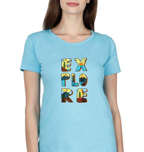 Load image into Gallery viewer, Explore Travel Adventure T-Shirt for Women-Light Blue-Ektarfa.online
