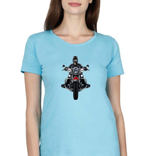 Load image into Gallery viewer, Biker T-Shirt for Women-Light Blue-Ektarfa.online
