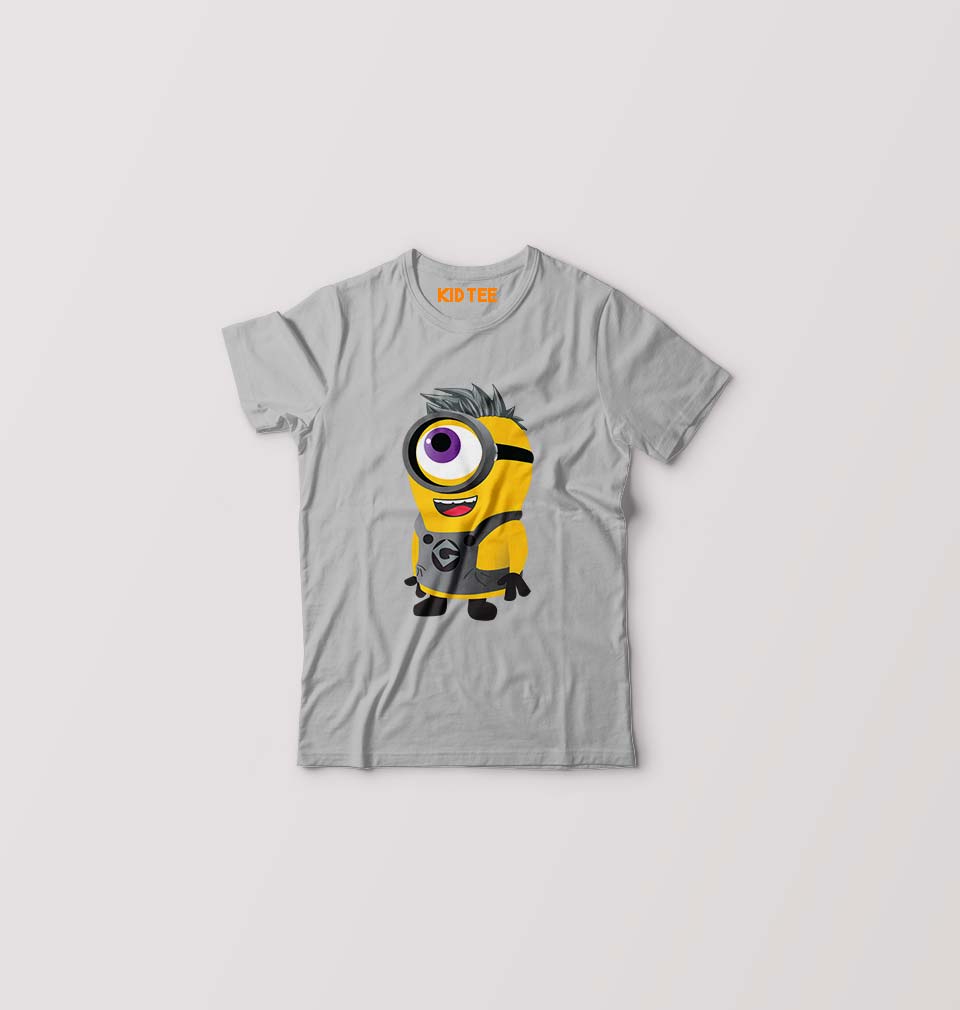 Minion Funkey Kids T-Shirt for Boy/Girl-Grey-Ektarfa.online