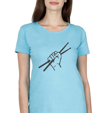 Load image into Gallery viewer, Drummer T-Shirt for Women-Light Blue-Ektarfa.online

