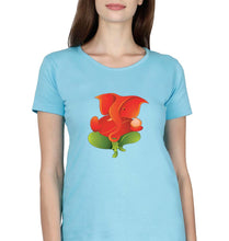 Load image into Gallery viewer, Ganpati JI(Ganesh) T-Shirt for Women-Light Blue-Ektarfa.online
