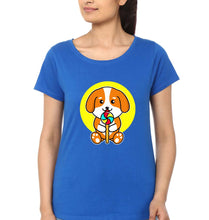 Load image into Gallery viewer, Puppy T-Shirt for Women-Royal Blue-Ektarfa.online
