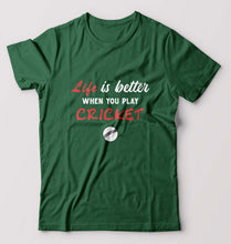Load image into Gallery viewer, Play Cricket T-Shirt for Men-Bottle Green-Ektarfa.online
