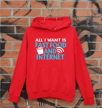 Load image into Gallery viewer, Fast Food and Internet Unisex Hoodie for Men/Women-Red-Ektarfa.online
