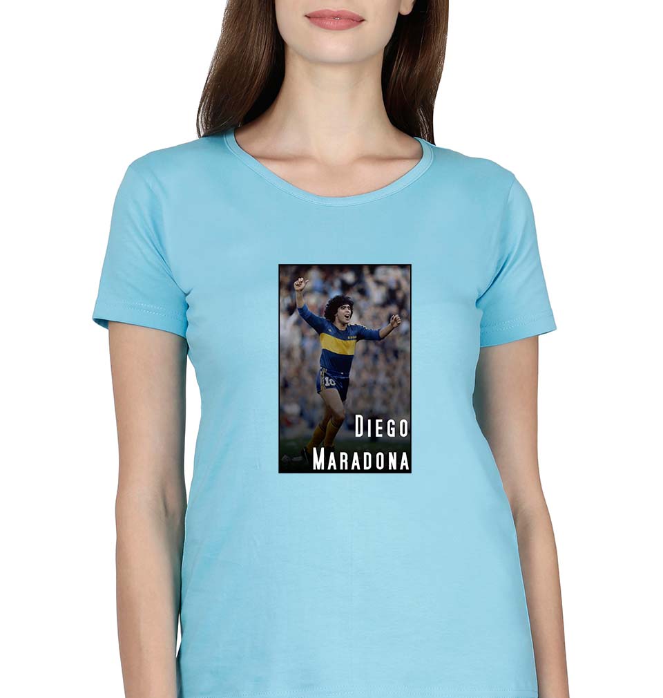Diego Maradona T-Shirt for Women-SkyBlue-Ektarfa.online