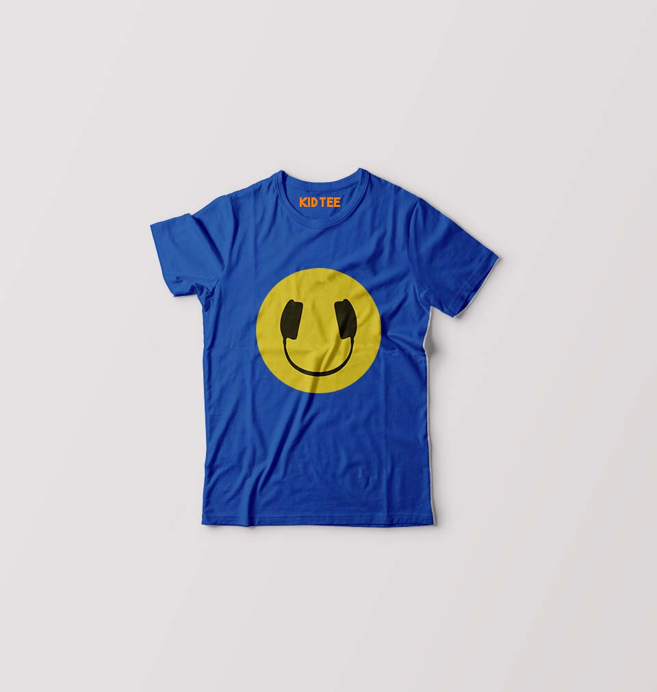 HeadPhone Eye Kids T-Shirt for Boy/Girl-Royal Blue-Ektarfa.online
