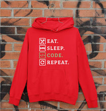 Load image into Gallery viewer, Eat Sleep Code Repeat Unisex Hoodie for Men/Women-Red-Ektarfa.online
