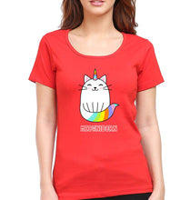 Load image into Gallery viewer, Cat Unicorn T-Shirt for Women-Red-Ektarfa.online
