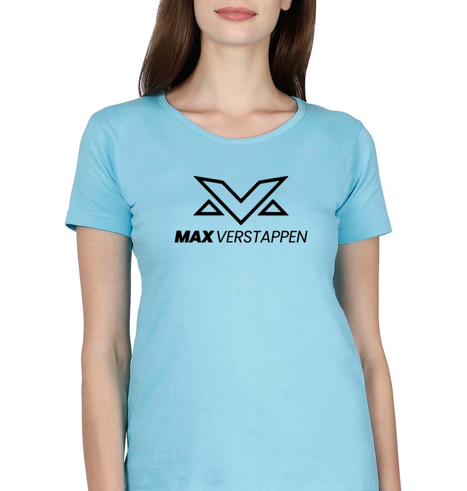 Max Verstappen T-Shirt for Women-XS(32 Inches)-SkyBlue-Ektarfa.online