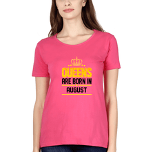 Load image into Gallery viewer, Queens Are Born In August T-Shirt for Women-Pink-Ektarfa.online

