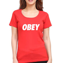 Load image into Gallery viewer, Obey T-Shirt for Women-Red-Ektarfa.online
