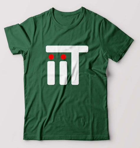 IIT T-Shirt for Men-S(38 Inches)-Bottle Green-Ektarfa.online