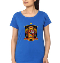 Load image into Gallery viewer, Spain Football T-Shirt for Women-Royal Blue-Ektarfa.online
