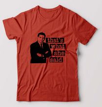 Load image into Gallery viewer, Michael Scott That&#39;s What She Said T-Shirt for Men-Brick Red-Ektarfa.online

