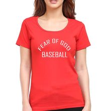 Load image into Gallery viewer, Fear of God Baseball T-Shirt for Women-Red-Ektarfa.online

