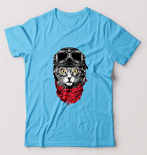 Load image into Gallery viewer, Cat T-Shirt for Men-Light Blue-Ektarfa.online

