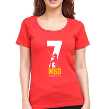 Load image into Gallery viewer, MS Dhoni (MSD) T-Shirt for Women-Red-Ektarfa.online
