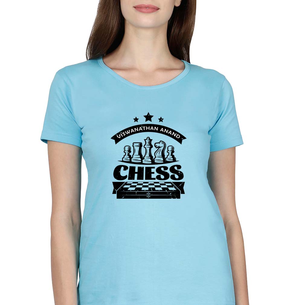 Viswanathan Anand Chess T-Shirt for Women-SkyBlue-Ektarfa.online