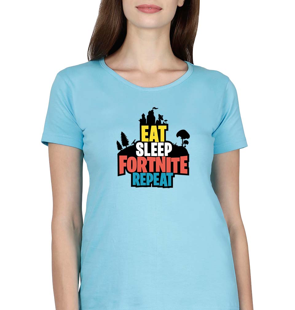 Fortnite T-Shirt for Women-SkyBlue-Ektarfa.online