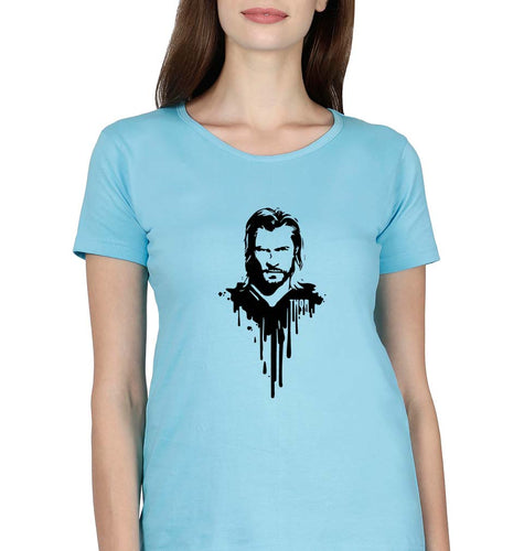 Thor Superhero T-Shirt for Women-SkyBlue-Ektarfa.online