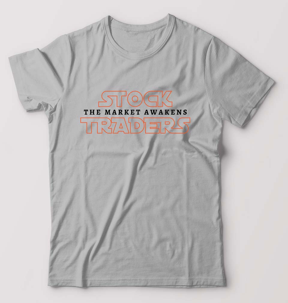 Share Market(Stock Market) T-Shirt for Men-S(38 Inches)-Grey Melange-Ektarfa.online