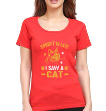 Load image into Gallery viewer, Cat Lover T-Shirt for Women-Red-Ektarfa.online
