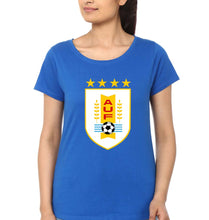 Load image into Gallery viewer, Uruguay Football T-Shirt for Women-Royal Blue-Ektarfa.online
