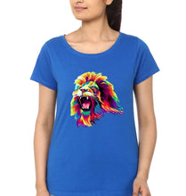 Load image into Gallery viewer, Lion T-Shirt for Women-Royal Blue-Ektarfa.online
