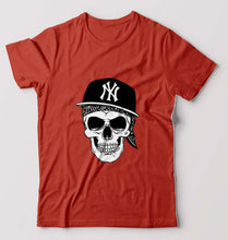 Load image into Gallery viewer, Hip Hop Skull NY T-Shirt for Men-Brick Red-Ektarfa.online
