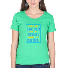 Load image into Gallery viewer, CRICKET Sachin Kohli Dhoni T-Shirt for Women-flag green-Ektarfa.online
