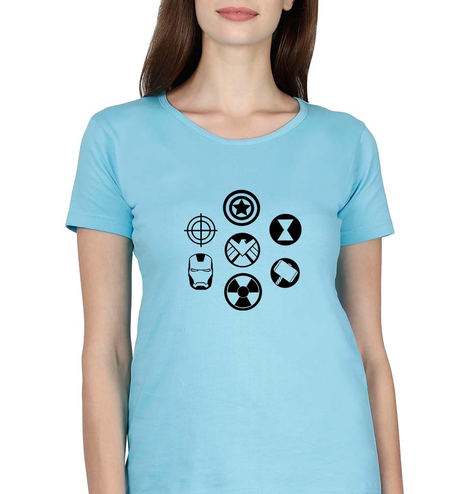 Marvel Superhero T-Shirt for Women-SkyBlue-Ektarfa.online