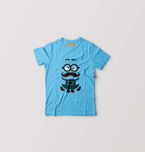 Load image into Gallery viewer, Minion Mustache Kids T-Shirt for Boy/Girl-Light Blue-Ektarfa.online
