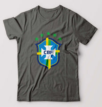 Load image into Gallery viewer, Brazil Football T-Shirt for Men-Charcoal-Ektarfa.online
