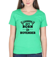 Load image into Gallery viewer, Legends are Born in November T-Shirt for Women-Flag Green-Ektarfa.online
