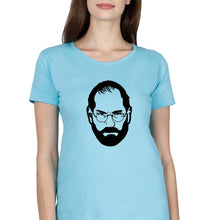 Load image into Gallery viewer, Steve Jobs T-Shirt for Women-Light Blue-Ektarfa.online

