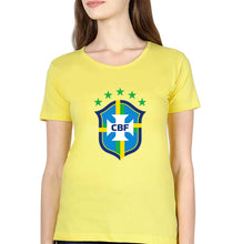 Load image into Gallery viewer, Brazil Football T-Shirt for Women-Yellow-Ektarfa.online
