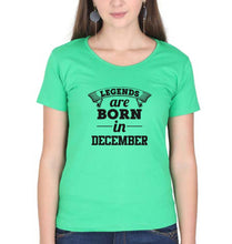 Load image into Gallery viewer, Legends are Born in December T-Shirt for Women-Flag Green-Ektarfa.online
