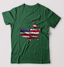 Load image into Gallery viewer, USA America T-Shirt for Men-Bottle Green-Ektarfa.online
