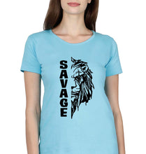 Load image into Gallery viewer, Savage Lion T-Shirt for Women-Light Blue-Ektarfa.online
