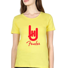 Load image into Gallery viewer, Fender Rock Hand T-Shirt for Women-Yellow-Ektarfa.online

