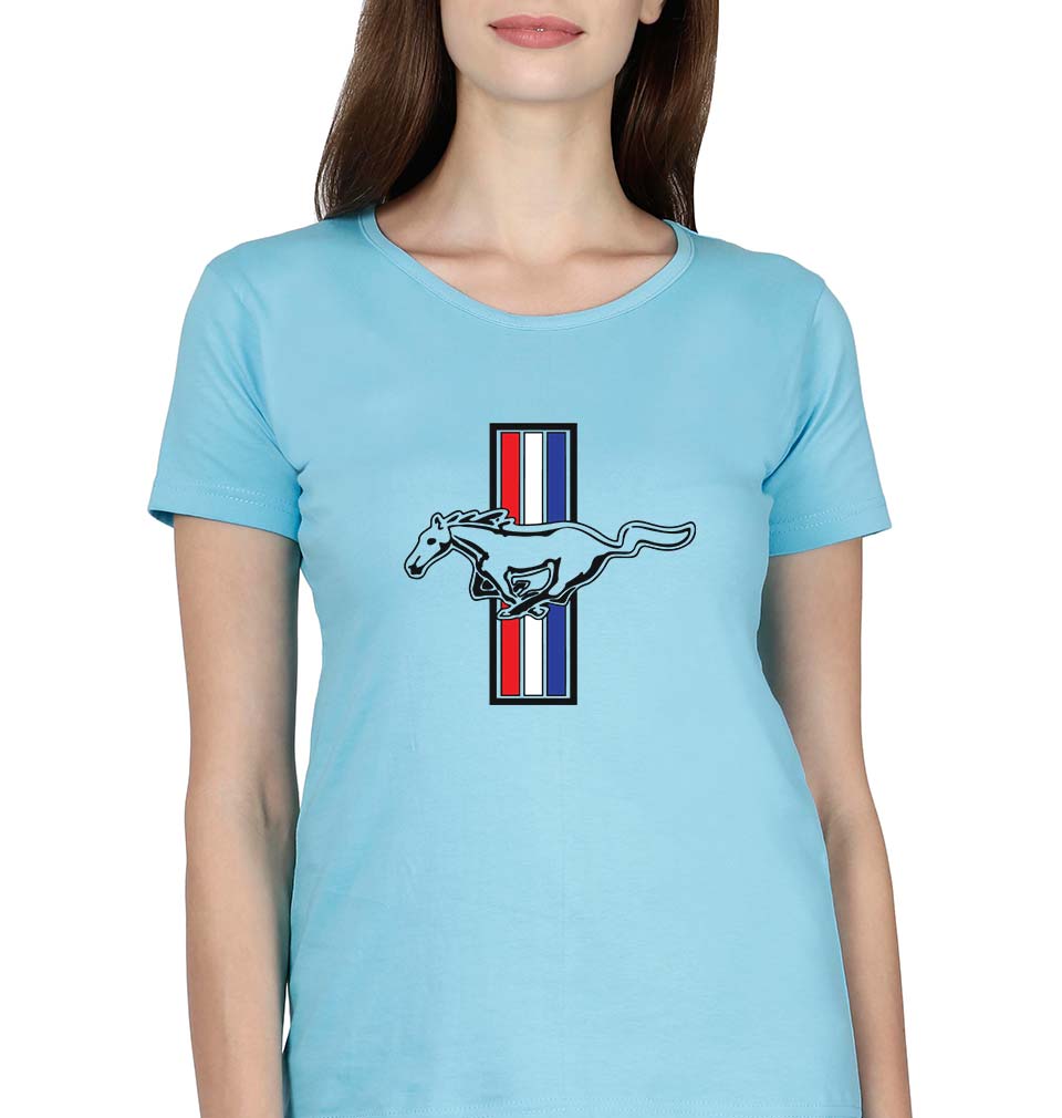 Ford Mustang T-Shirt for Women-SkyBlue-Ektarfa.online